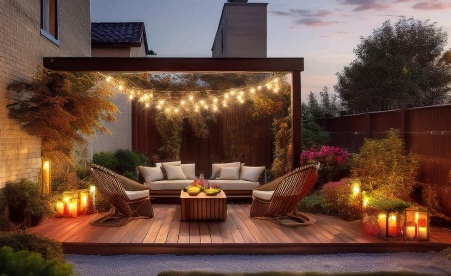 Outdoor landscape lighting for entertaining.